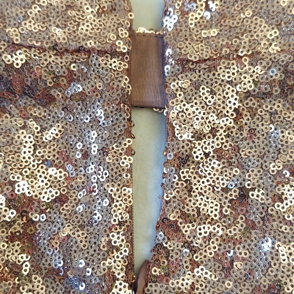 Gold Sequin Racerback Crop Top Size XS - Picture 4 of 12